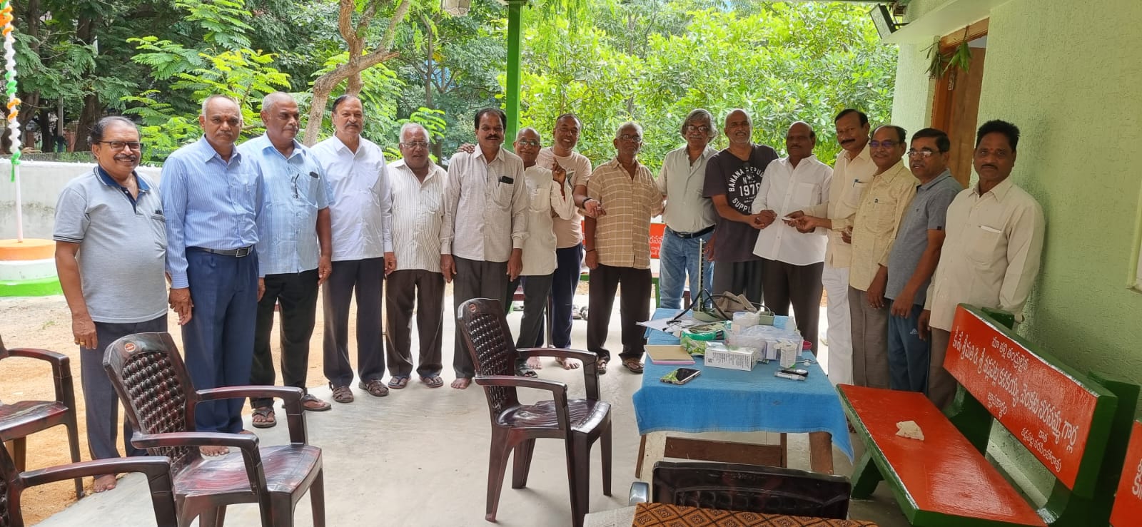 Jolly friends group donating Rs 20,000 for building fund on 15-10- 2024